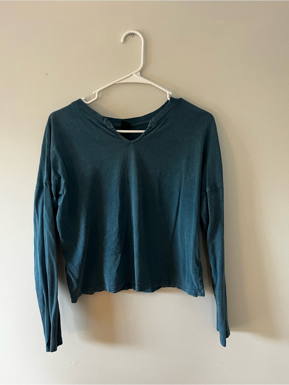 wild fable Teal Long-Sleeve V-Neck Top